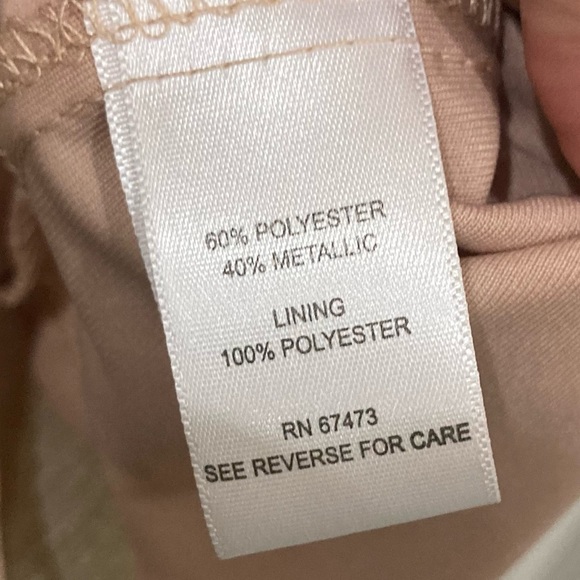 NWT Taylor Sz 8 gold sparkle ombré flutter sleeve side tie dress style 2102M - Picture 13 of 14